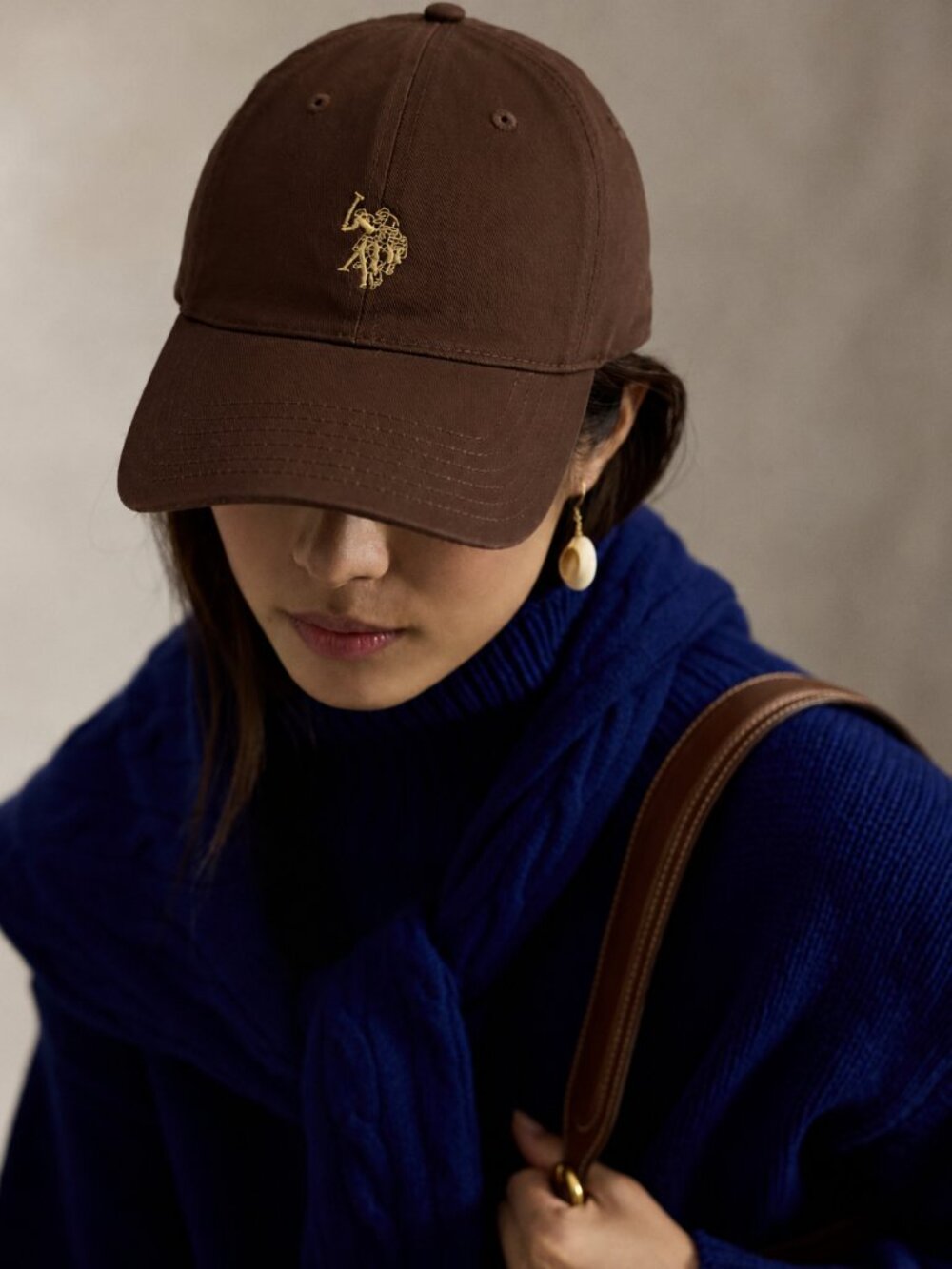 U.S. Polo Assn. Chocolate Brown Embroidered Baseball Cap